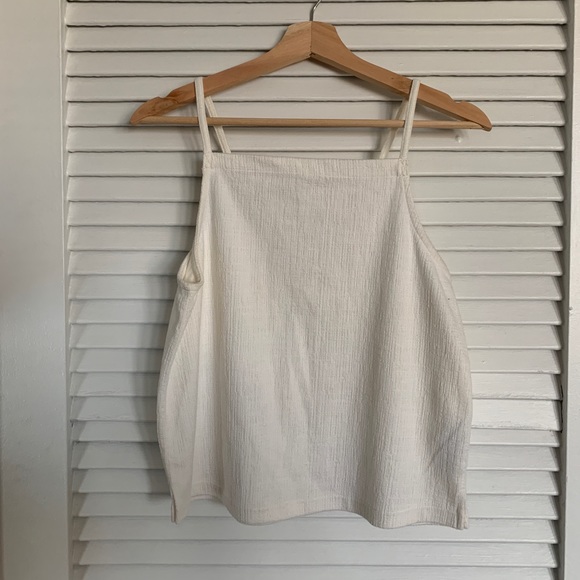 Madewell Texture & Thread white Apron Tank Top size Medium - Picture 1 of 4